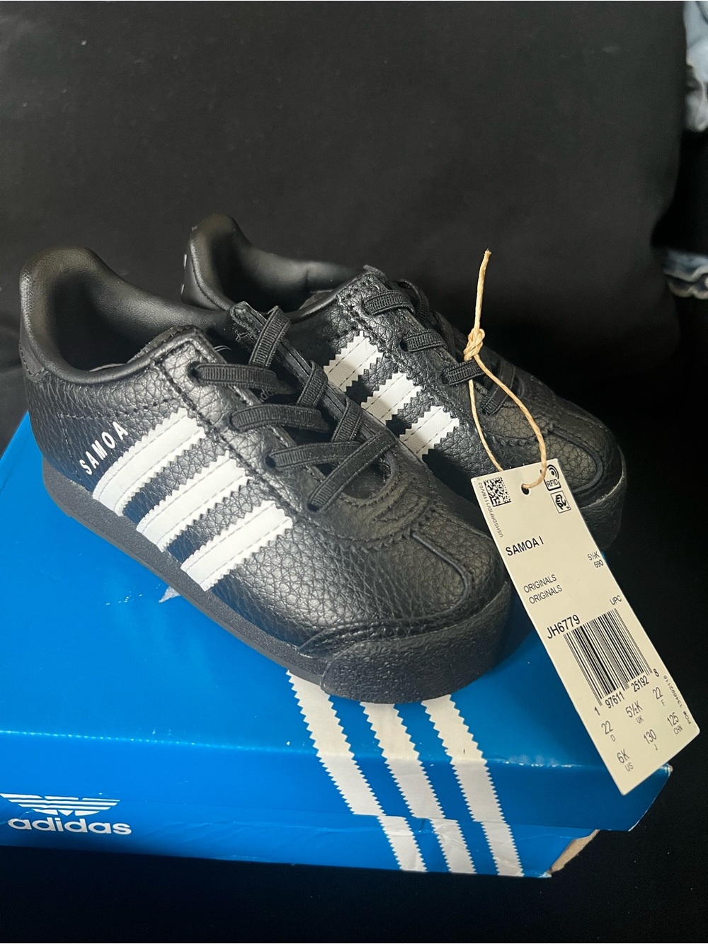 adidas Kids Samoa Sneakers - Black/White size 6k